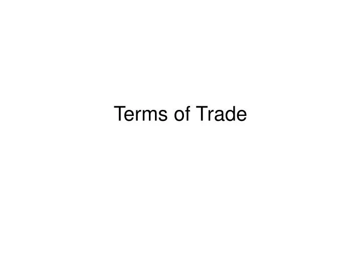 terms of trade