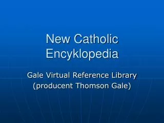 new catholic encyklopedia