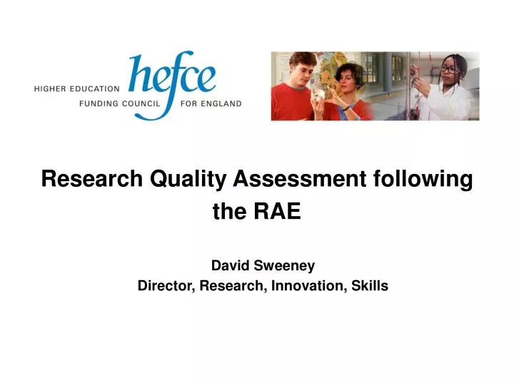 research quality assessment following the rae