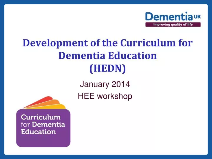 development of the curriculum for dementia education hedn
