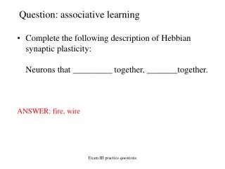 Question: associative learning