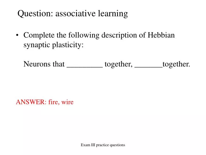 question associative learning