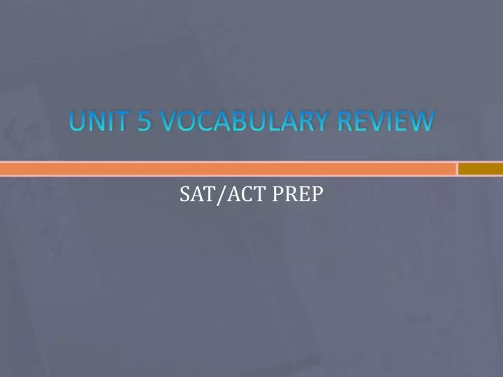 unit 5 vocabulary review