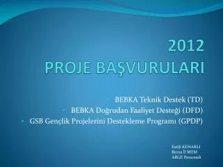 2012 proje ba vurulari