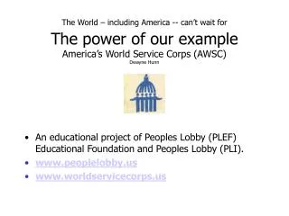 An educational project of Peoples Lobby (PLEF) Educational Foundation and Peoples Lobby (PLI).