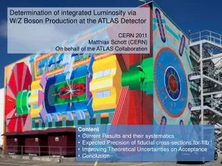 Determination of integrated Luminosity via W/Z Boson Production at the ATLAS Detector CERN 2011