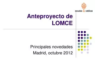 anteproyecto de lomce