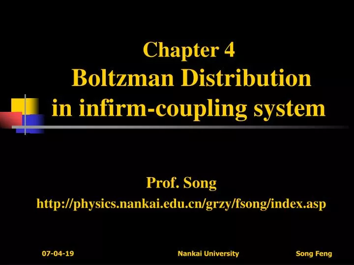 chapter 4 boltzman distribution in infirm coupling system