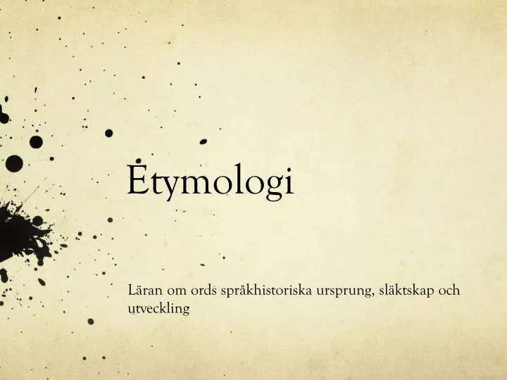 etymologi