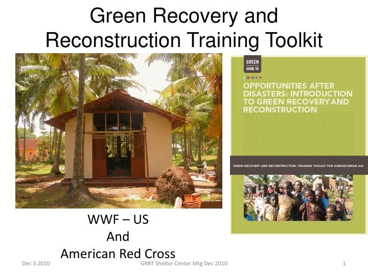 green recovery and reconstruction training toolkit