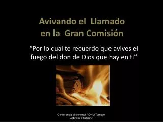 avivando el llamado en la gran comisi n
