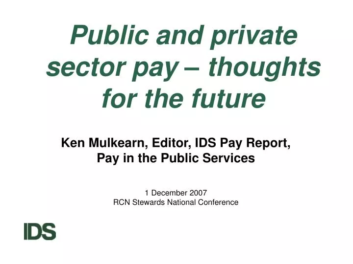 public and private sector pay thoughts for the future