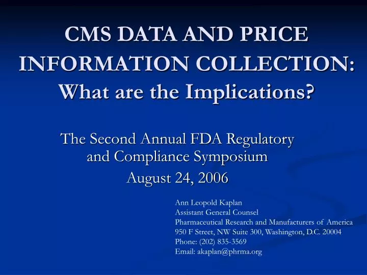 cms data and price information collection what are the implications