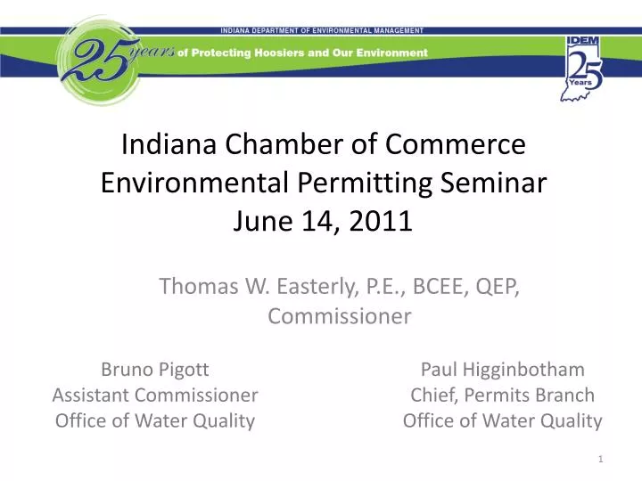 indiana chamber of commerce environmental permitting seminar june 14 2011