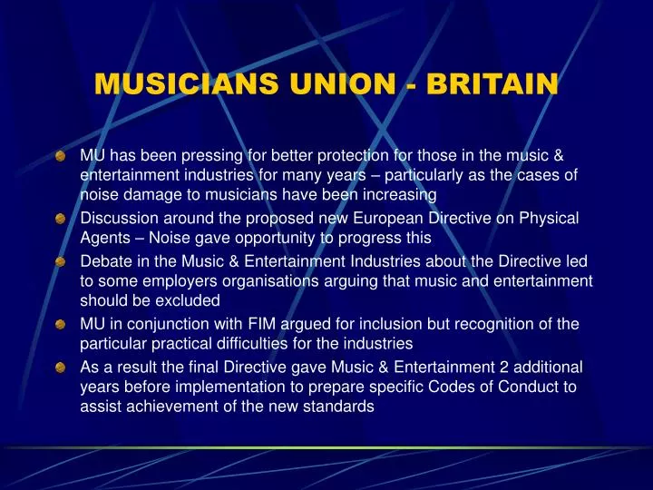 musicians union britain