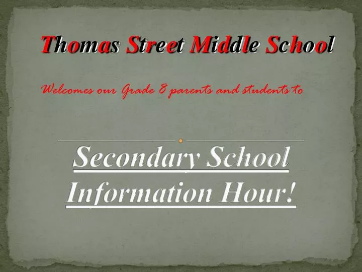 secondary school information hour