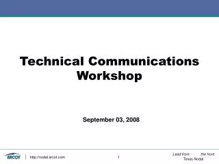 Technical Communications Workshop