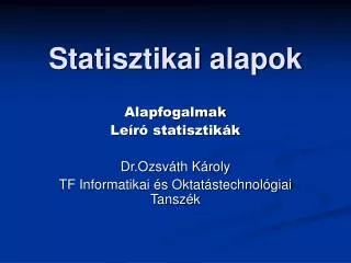 statisztikai alapok