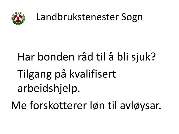 landbrukstenester sogn