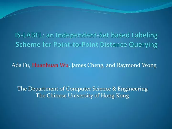 is label an independent set based labeling scheme for point to point distance querying