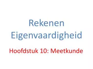 rekenen eigenvaardigheid