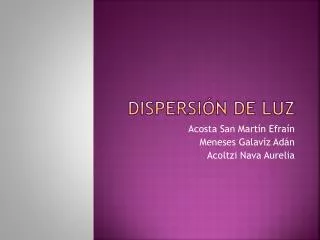 dispersi n de luz