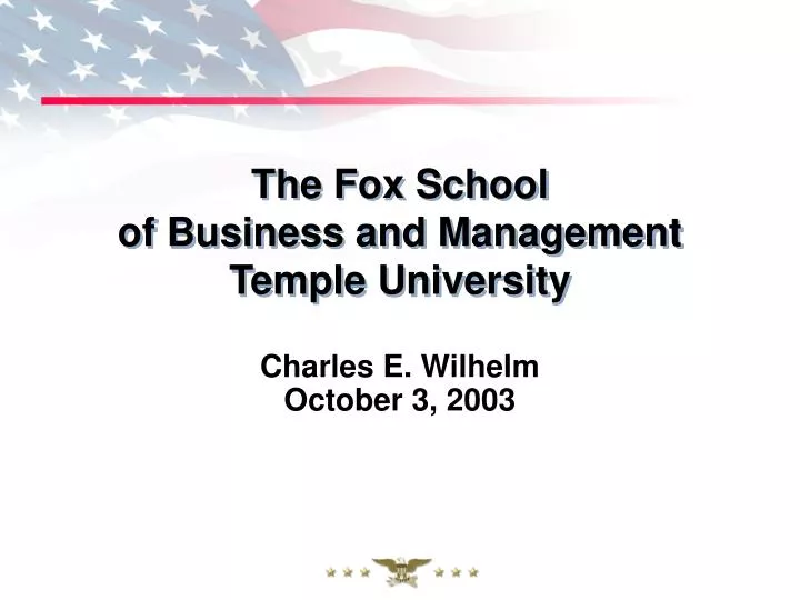 the fox school of business and management temple university