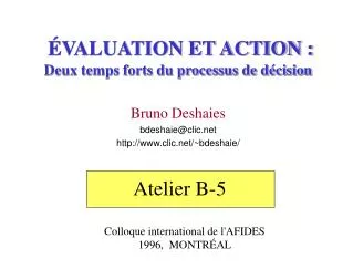 valuation et action