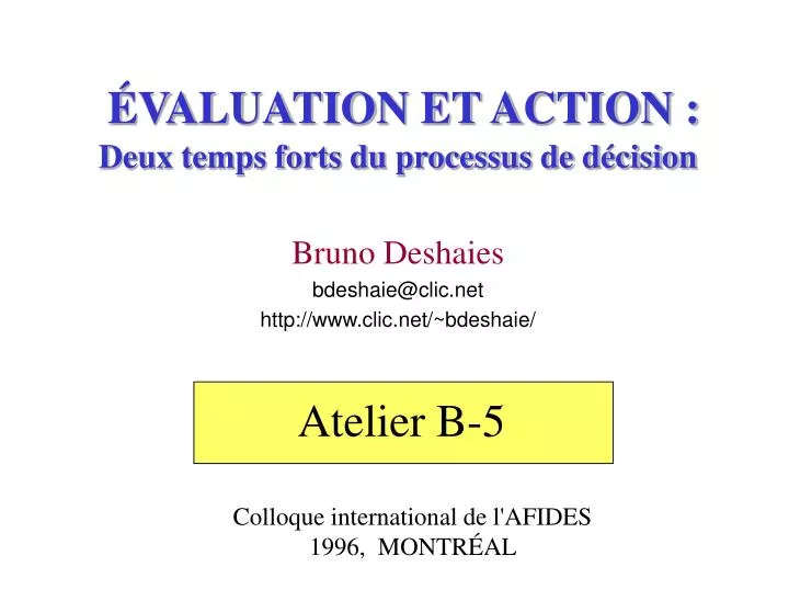 valuation et action