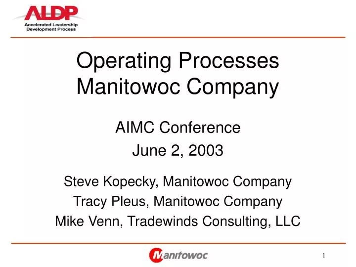 operating processes manitowoc company