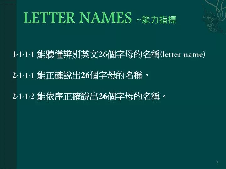 letter names
