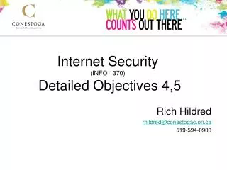 Internet Security (INFO 1370) Detailed Objectives 4,5