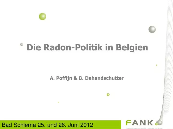 die radon politik in belgien a poffijn b dehandschutter