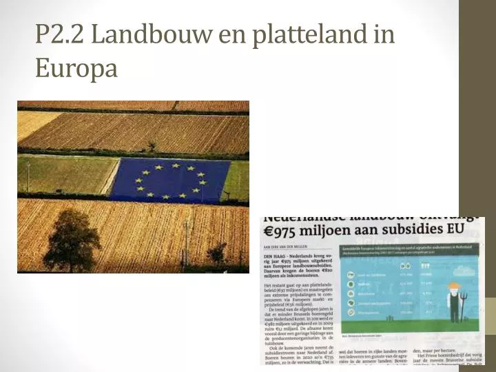p2 2 landbouw en platteland in europa