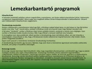 lemezkarbantart programok