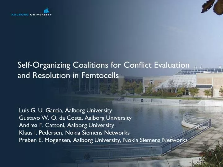 self organizing coalitions for conflict evaluation and resolution in femtocells