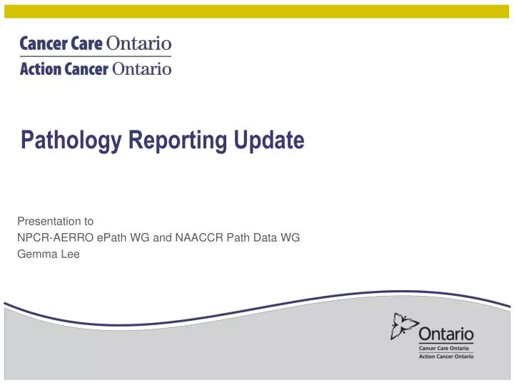 pathology reporting update