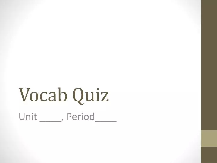 vocab quiz