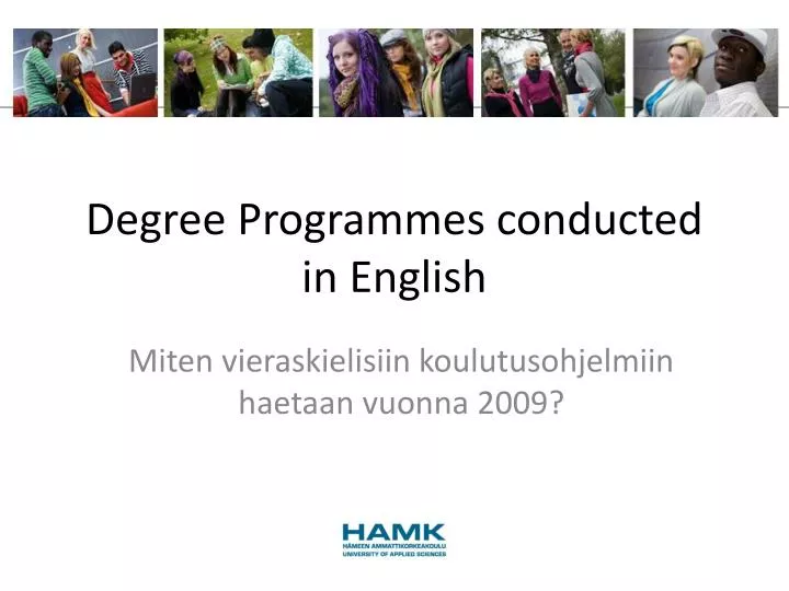 degree programmes conducted in english