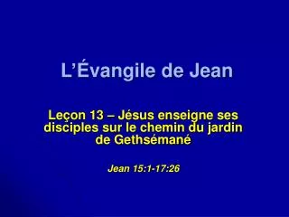 l vangile de jean