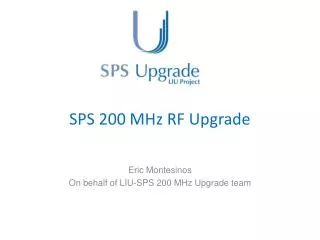 SPS 200 MHz RF Upgrade