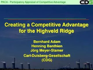 Creating a Competitive Advantage for the Highveld Ridge