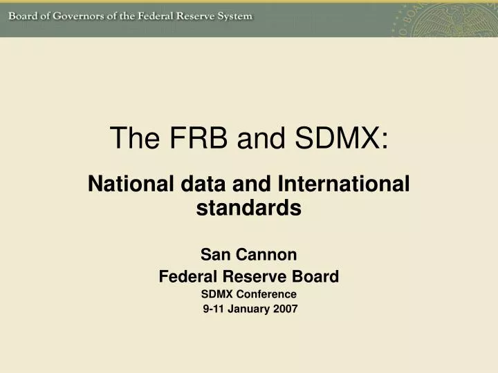 the frb and sdmx