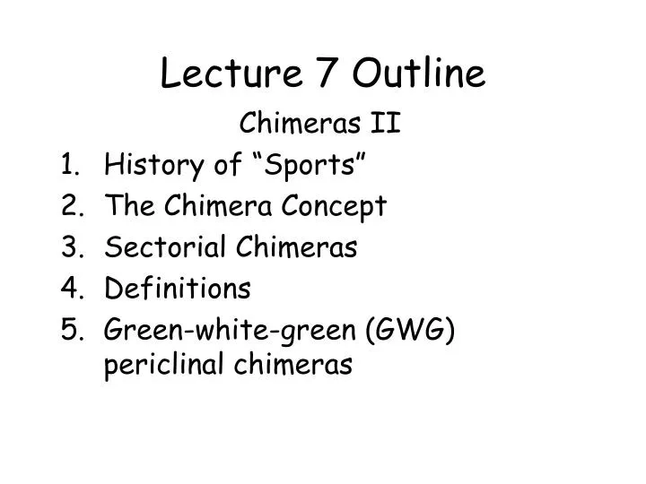 lecture 7 outline