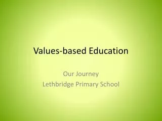 Values-based Education