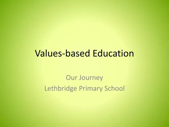 values based education