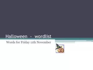 Halloween - wordlist
