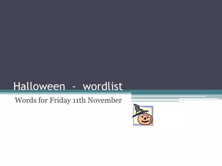 halloween wordlist