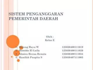 sistem penganggaran pemerintah daerah