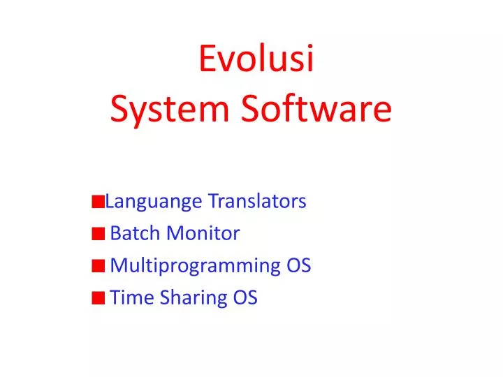 evolusi system software
